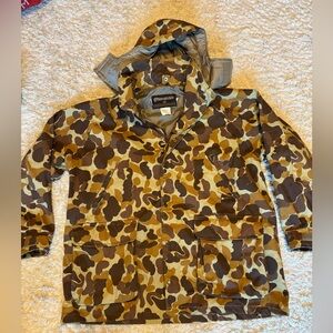 Gamehide Hooded Duck Hunting Camo Jacket Canvas Full Zip, Size XL